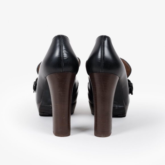 Marni Heeled Platform Leather Moccasins - Picture 3 of 9